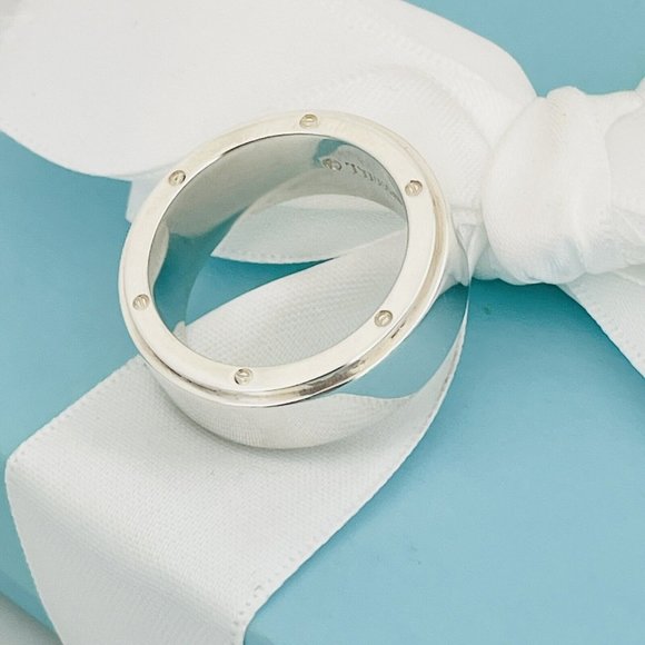 Size 9.5 Tiffany Metropolis Ring Mens Unisex in Sterling Silver - Picture 1 of 8